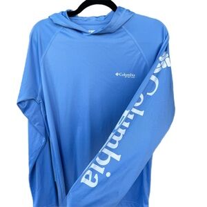 Columbia PFG Terminal Tackle Long Sleeve Hoodie Top Men’s Blue Size Xs